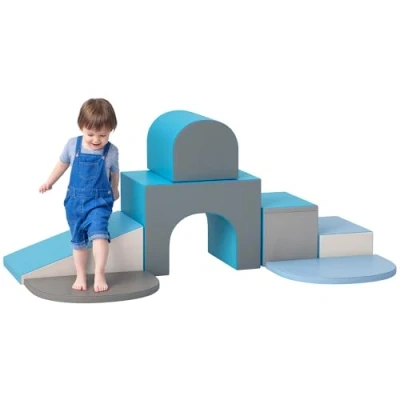 Afbeelding van HOMCOM 7PCS Module motricité bébé Parcours Blocs de Construction en Mousse EPE avec Housse revêtement synthétique Jouets éducatifs pour Enfants d&#039;âge préscolaire, Multicolore