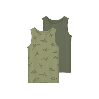 Afbeelding van Name it Nmmtank Sage DINO 2 PACK Hemd voor kinderen, Maat: 98,