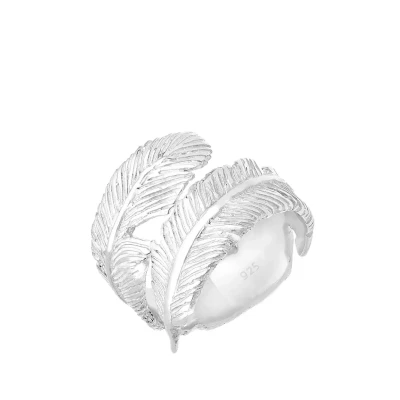 Afbeelding van Elli Feather Trend Ring, Dames, Maat: 54, Silberfarben
