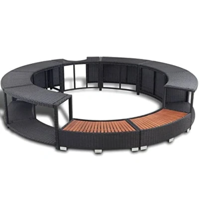 Afbeelding van vidaXL Zwart wellness frame, polyrotan, gevlochten