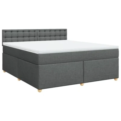 Afbeelding van vidaXL Boxspring met matras stof donkergrijs 180x200 cm