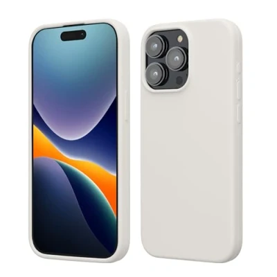 Afbeelding van kwmobile Case voor iPhone 15 Pro Max Slank TPU Hoesje met Zachte Afwerking In wit