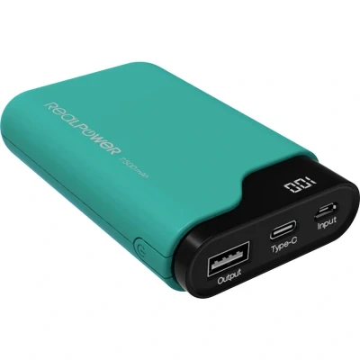 Afbeelding van RealPower PB 7500C Powerbank 7500 mAh Li ion Groen