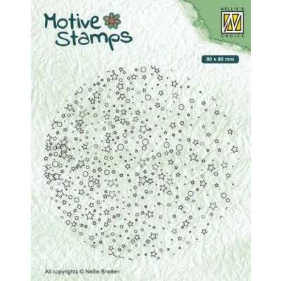Afbeelding van Nellies Choice Christmas Silhouette Clearstamp Sterren &amp; Stippen TXCS019 80x80mm (07 20)