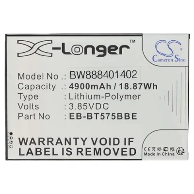 Afbeelding van vhbw Batterij compatibel met Samsung Galaxy Tab Active 3 Tablet Pad (4900 mAh, 3,85 V, Li Polymeer)