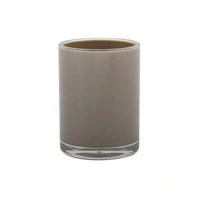 Afbeelding van MSV Badkamer drinkbeker/tandenborstelhouder Aveiro PS kunststof beige 7 x 9 cm