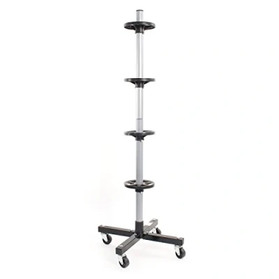 Afbeelding van WilTec Mobiele opberghouder voor range banden, velgen tot 225 mm, bandenas, garage, kelder