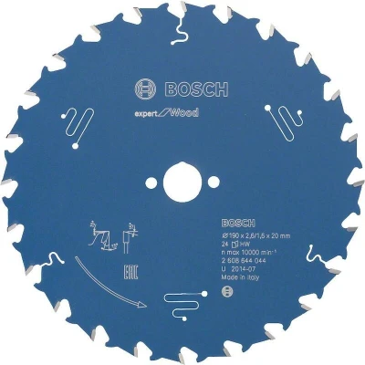 Afbeelding van Bosch Accessories Expert for Wood 2608644044 Cirkelzaagblad 190 x 20 1.6 mm Aantal tanden: 24 1 stuk(s)