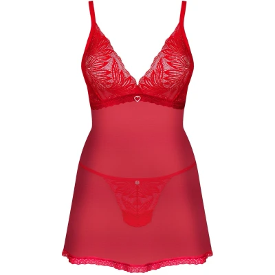 Afbeelding van Obsessive Chilisa Babydoll en String Rood