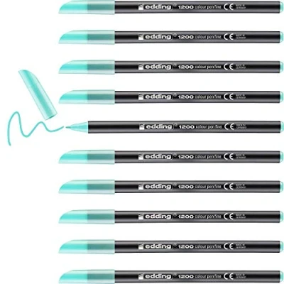 Afbeelding van edding 1200 fineliner mint (groen) 10 viltstiften 1 mm ronde punt tekenen en schrijven
