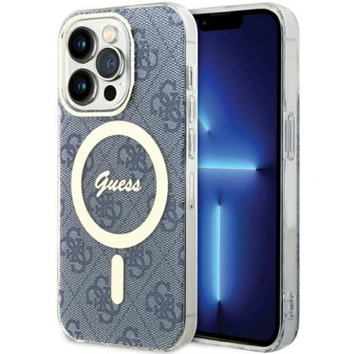 Afbeelding van Guess 4G Back Case (MagSafe Compatible) Geschikt voor Apple iPhone 15 Pro Max (6.7&quot;) Blauw