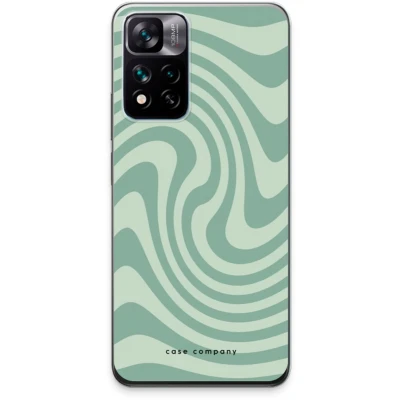 Afbeelding van Case Company® hoesje geschikt voor Xiaomi 11i Hypercharge Swirl Groen Soft Cover Telefoonhoesje Bescherming aan alle Kanten en Schermrand