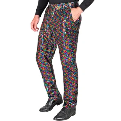 Afbeelding van Widmann Kerst &amp; Oud Nieuw Kostuum Confetti Pret Pailletten Broek Man Multicolor Small Carnavalskleding Verkleedkleding