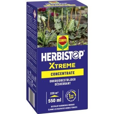 Afbeelding van Herbistop Xtreme krachtige totale onkruidbestrijder concentraat resultaat binnen 1 uur verpakking 550 ml (220 m²)