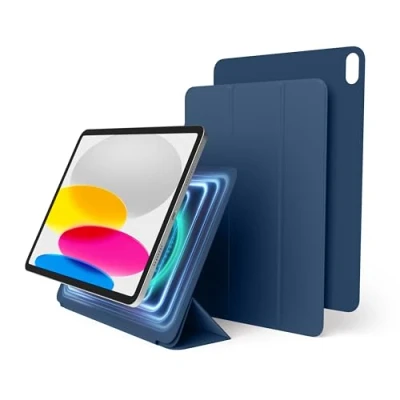 Afbeelding van elago Magnetische foliohoes, compatibel met iPad 10e generatie [10,9 inch], achterplaat kan aan metalen materialen worden bevestigd, Pencil en hoes (blauw)