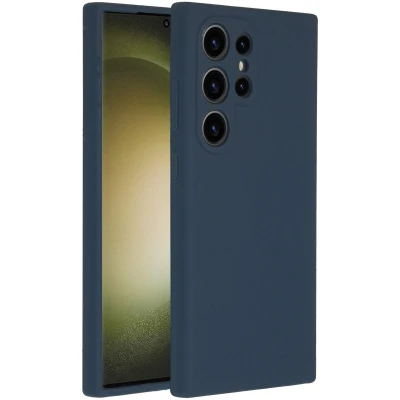 Afbeelding van Accezz Hoesje Geschikt voor Samsung Galaxy S24 Ultra Siliconen Liquid Silicone Backcover Donkerblauw