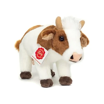 Afbeelding van Hermann Teddy Knuffeldier Koe zachte pluche stof premium knuffels bruin/wit 23 cm Boerderij