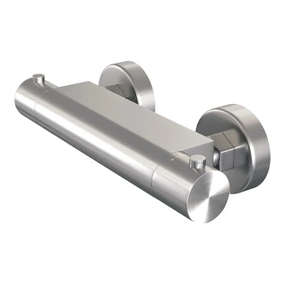 Afbeelding van Brauer Brushed Edition Thermostaatkraan opbouw 2 gladde knoppen PVD geborsteld RVS