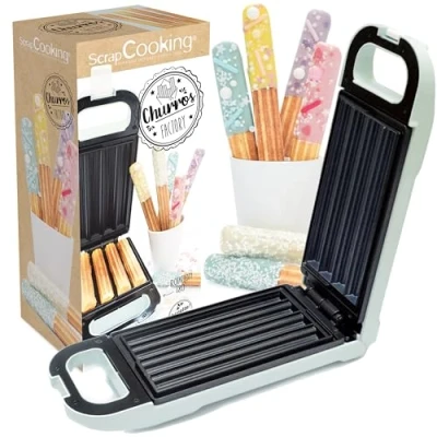 Image de scrapcooking Churros Factory Machine à Maison Avec Plaque Chauffante Anti Adhérente, Rotation 180 Appareil Idée Cadeau Pâtisserie Cuisine Recette incluse Vert 3888