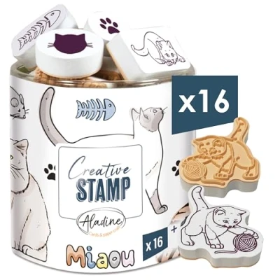 Afbeelding van Aladine Stampo Stempel Set Katten 15 stuks
