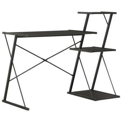 Afbeelding van Bureau met schap 116x50x93 cm zwart