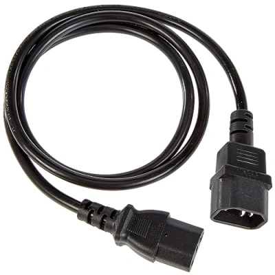 Afbeelding van PremiumCord Stroomverlenging voor PC 230V 1m, verlengkabel IEC 320, stekker, 320 C13 C14, netsnoer, kleur zwart
