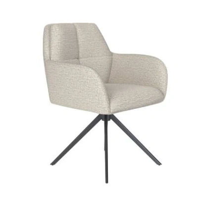 Afbeelding van Housecraft Living Pete Eetkamerstoel Draaibaar Metaal Off White Beige