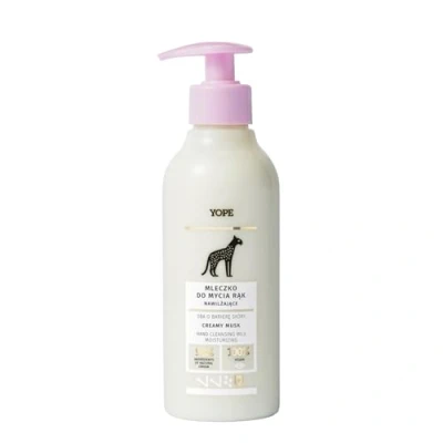 Afbeelding van YOPE Vochtinbrengende vloeibare handreiniger 98% natuurlijke ingrediënten pH neutraal romige muskus 300 ml