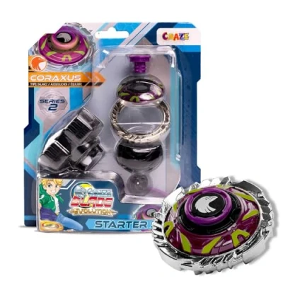 Afbeelding van CRAZE Blade Starter Set 2 serie Coraxus gevechtstollen met launcher voor kinderen, meerkleurig