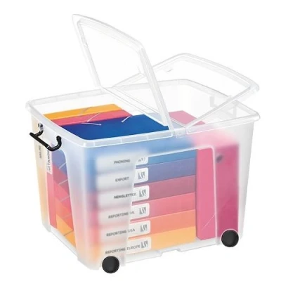 Image de Boîte de rangement Strata 75 litres avec roues Lot 5 Translucide Cep