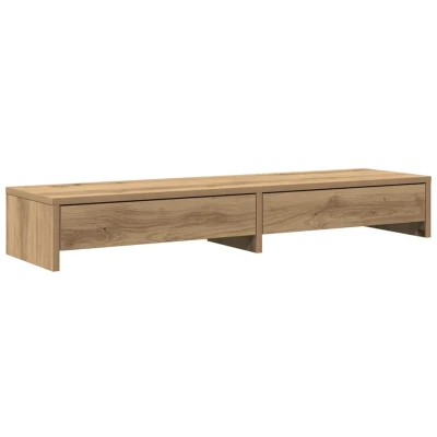 Afbeelding van vidaXL Monitorstandaard met lades 100x27x15 cm hout artisanaal eiken