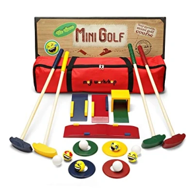Afbeelding van moji workshop houten golfset voor kinderen, Crazy Golf en mini golf, speelgoed binnen, buiten tuinspellen