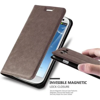 Afbeelding van Cadorabo Hoesje geschikt voor Samsung Galaxy S3 / NEO in KOFFIE BRUIN Beschermhoes met magnetische sluiting, standfunctie en kaartvakje Book Case Cover Etui