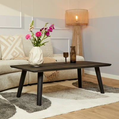 Afbeelding van StarFurn Salontafel Omaha Mangohout Zwart 130cm