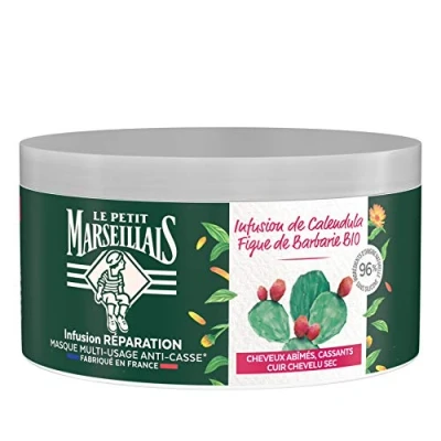 Afbeelding van Le Petit Marseillais 4 in 1 masker infusie reparatie, beschadigd en broos haar, biologische calendula cactusvijg