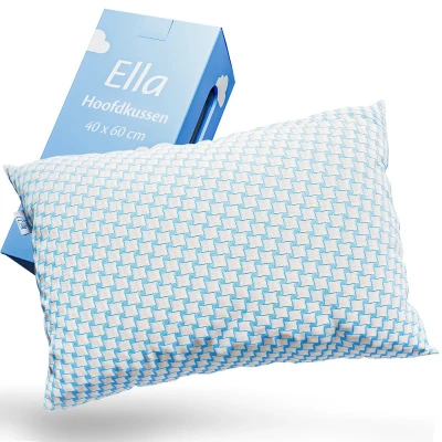Afbeelding van Ella® Hoofdkussen Nekklachten 40 x 60 cm Bamboe kussen Traagschuim / Memory Foam vulling Ergonomisch en Orthopedisch Inclusief kussensloop