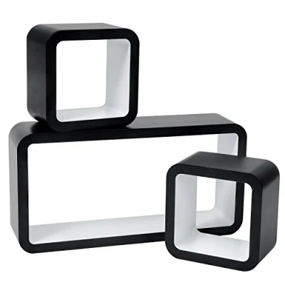 Afbeelding van WOLTU RG9248ws Cube wandrek, 3 stuks, zwart/wit