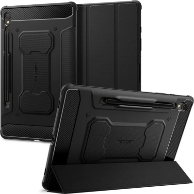 Afbeelding van Spigen Tablet Hoes Geschikt voor Samsung Galaxy Tab S9 Rugged Armor Pro Bookcase Zwart