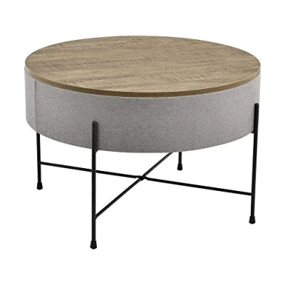 Afbeelding van Salontafel Tauranga opbergtafel 40x60 cm hout grijs en zwart