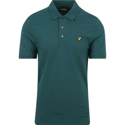 Afbeelding van Lyle &amp; Scott heren Regular fit polo van biologisch piqué katoen met logo in de kleur Groen, maat: S