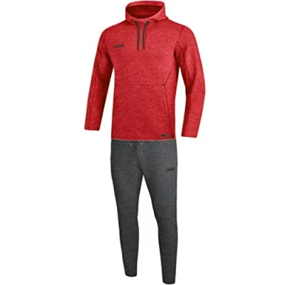 Afbeelding van Joggingpak met sweaterkap Premium Basics Rood gemeleerd / 34