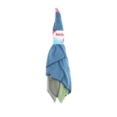 Afbeelding van Sorbo Microvezeldoeken Set van 4 40x40 cm Streeploze Reiniging zonder Schoonmaakmiddelen