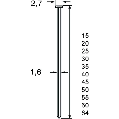 Afbeelding van Dutack 5138032 SKN16 Brad Verzinkt 1,6 x 30mm (2500st)