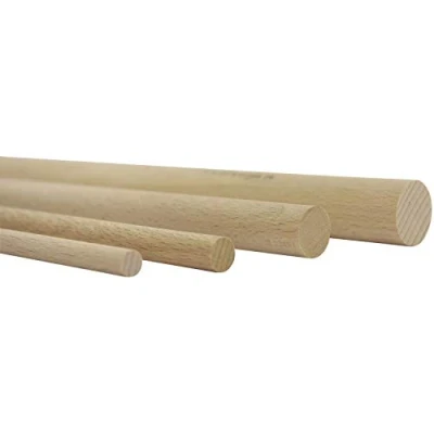 Afbeelding van vasalat Set van 6 beukenhouten stokken glad om te knutselen, 100 cm x 20 mm, beuken natuur