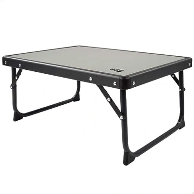 Afbeelding van AKTIVE Draagbare klaptafel tegen kantelen, van staal en MDF hout, met handvat voor eenvoudig transport, salontafel, picknicktafel, afmetingen 56 x 40 25 cm, accessoires