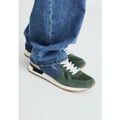 Afbeelding van Pepe Jeans BRIT CAMP Sneakers laag, Heren, Maat: 40, Olivine green Leer en textiel
