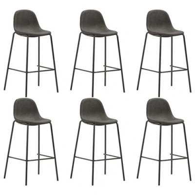 Afbeelding van vidaXL Barstoelen 6 st stof donkergrijs