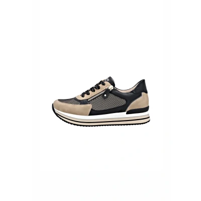 Afbeelding van Remonte D1328 Lage damessneakers, losse zool, Zwart Combi 04, 39 EU