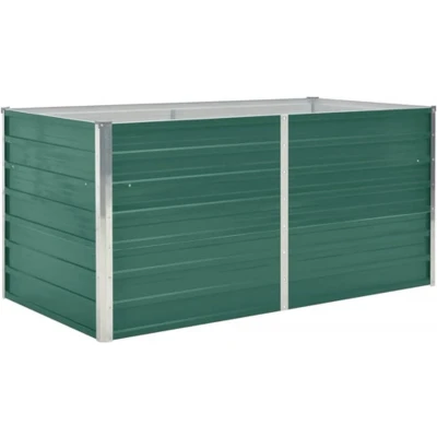 Afbeelding van Plantenbak verhoogd 160x80x77 cm gegalvaniseerd staal groen