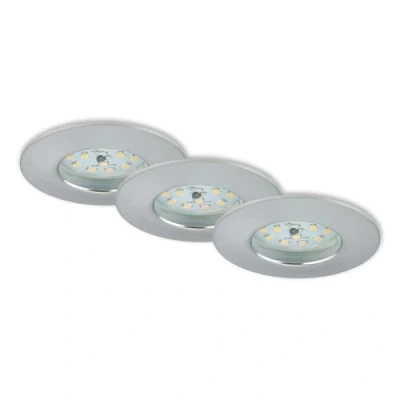 Afbeelding van Briloner Leuchten ATTACH ONE Inbouwspots 3 stuks IP44 5W Ø75mm Aluminiumkleur